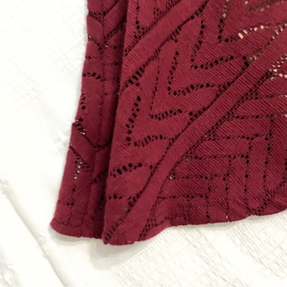 Bcbgmaxazria KINLEY BURGUNDY LONG SLEEVE V-NECKLINE SKATER MINI DRESS - Picture 12 of 13